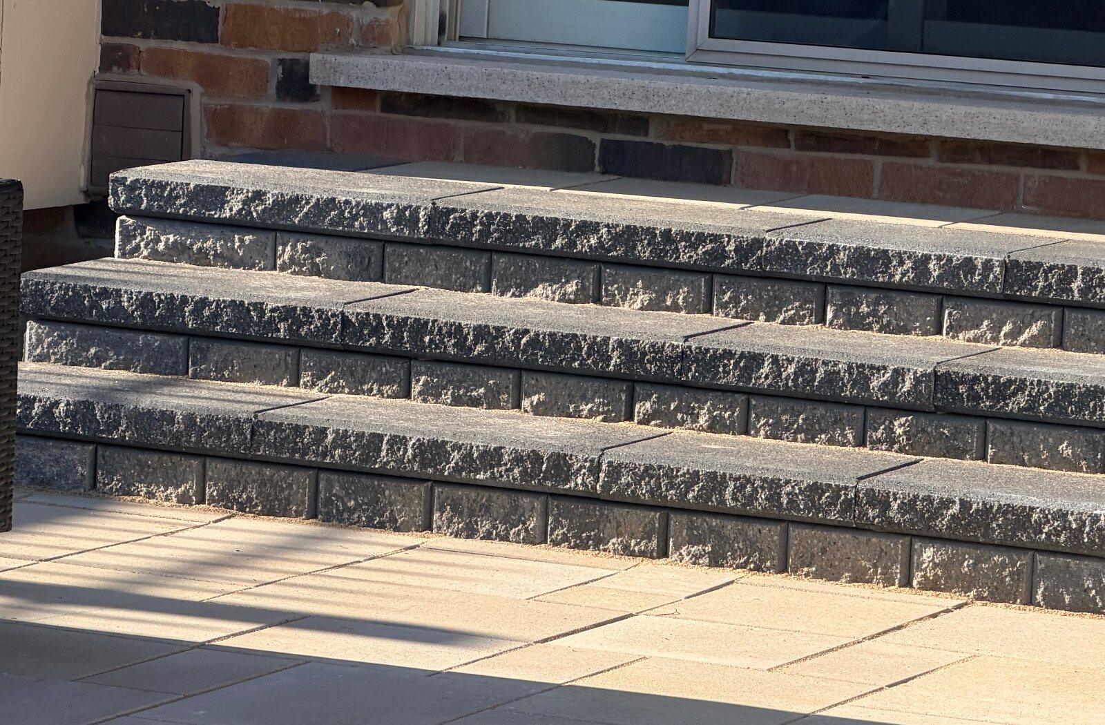 Steps & retaining walls work by 365 Landscape