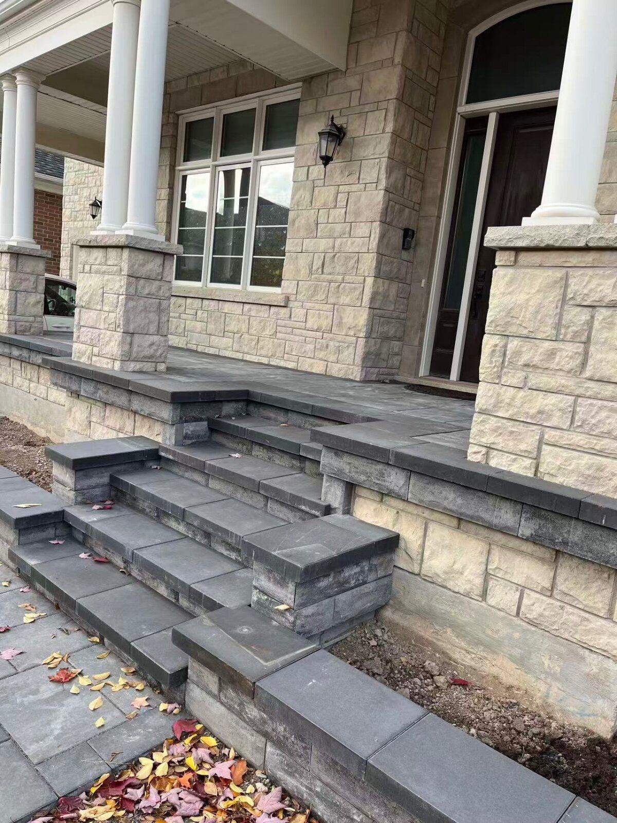 Steps & retaining walls work by 365 Landscape